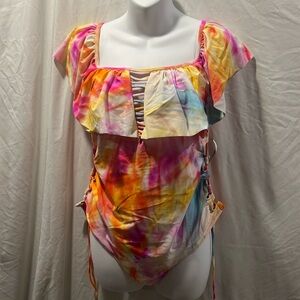Apollo Swim Multicolor Tie-Dye One-Piece Swimsuit